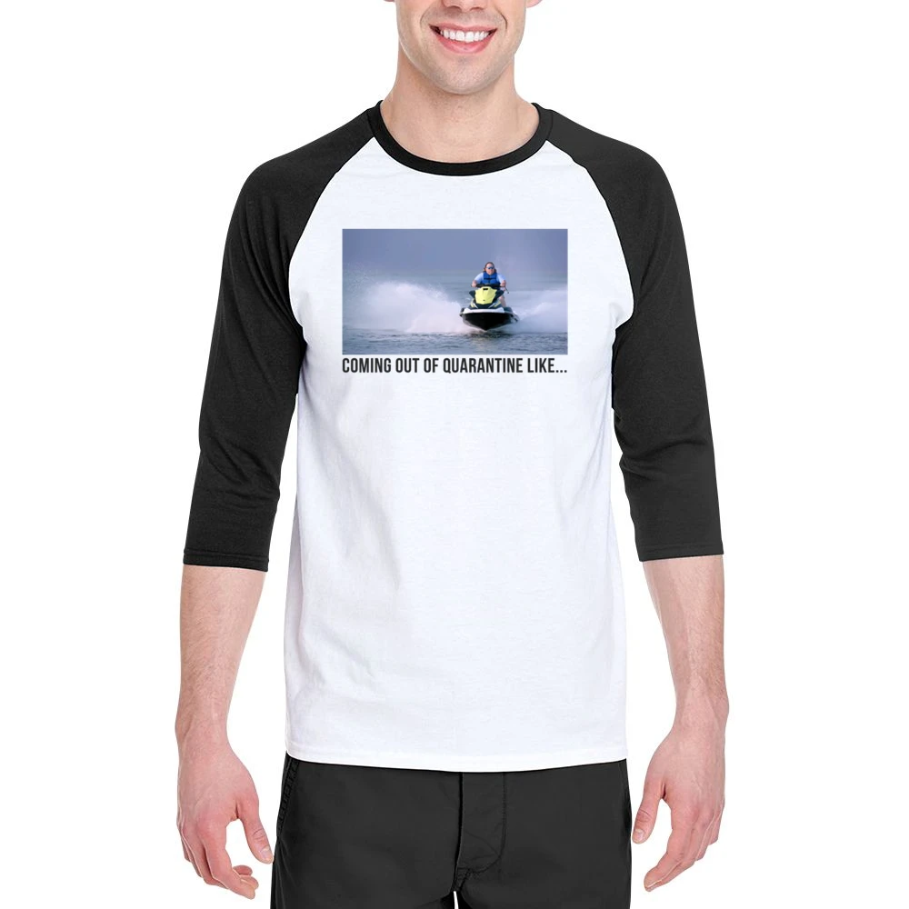 Coming Out Of Quarantine Jet Ski Meme James Garretson From Tiger King Men 3/4 Sleeve T-Shirt