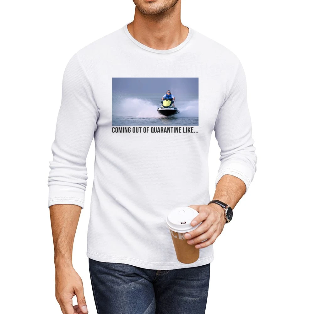 Coming Out Of Quarantine Jet Ski Meme James Garretson From Tiger King Men CrewNeck Long Sleeve T-Shirt