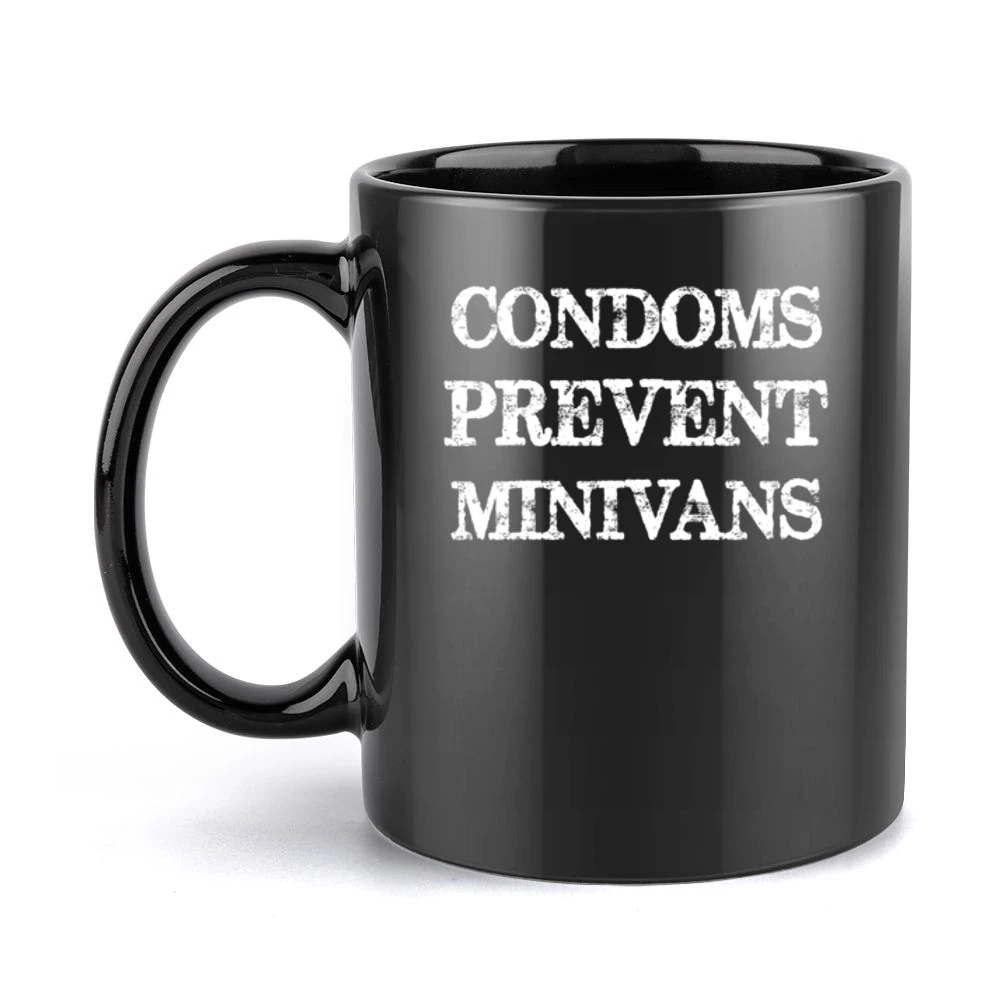 Condoms Prevent Minivans Funny Car Truck Lover Black Mug
