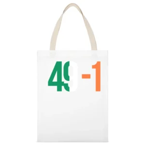 Connor Mcgregor 49-1 Mayweather Fight Irish Flag Boxing White Canvas Tote Shopping Bag