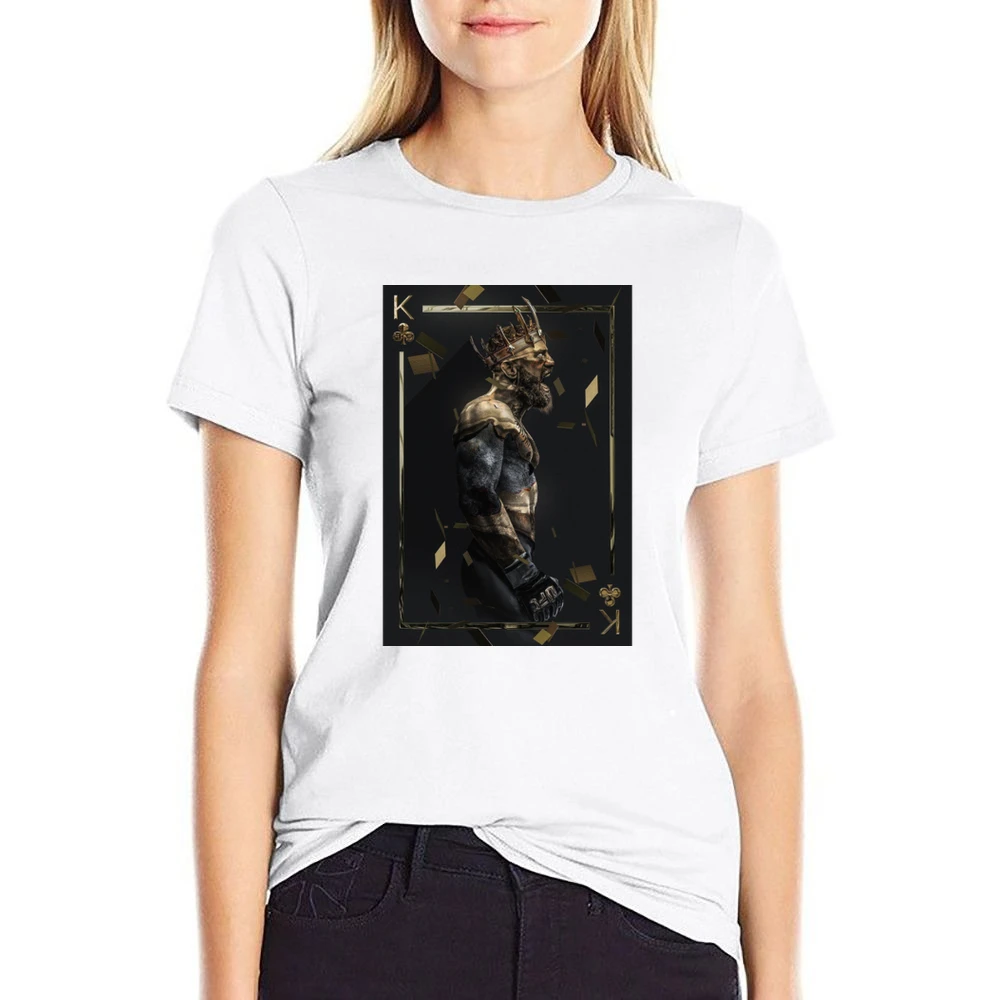 Conor Mcgregor King Of Ufc Mma Fight Fan US Size Women Ladies T-shirt