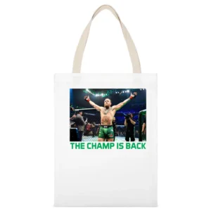 Conor Mcgregor The Champ Is Back Ufc 246 Mma Fight Fan White Canvas Tote Shopping Bag