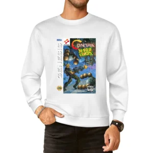 Contra Hard Corps Sega Genesis Old School Retro Video Game Fan Distres European Size Pullover Sweater