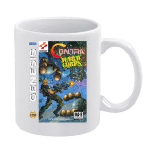 Contra Hard Corps Sega Genesis Old School Retro Video Game Fan Distres White Mug