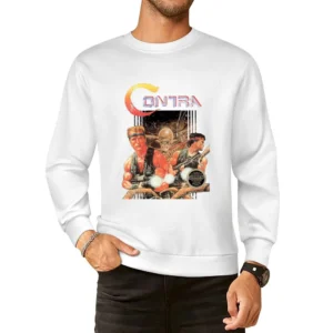 Contra Nes Nintendo Konami Old School Retro Video Game Fan Distressed European Size Pullover Sweater