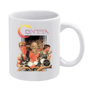 Contra Nes Nintendo Konami Old School Retro Video Game Fan Distressed White Mug