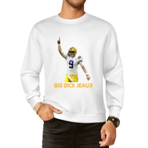 Corrected Big Dick Jeaux Joe Burrow Lsu Louisiana Football Sports Fan European Size Pullover Sweater