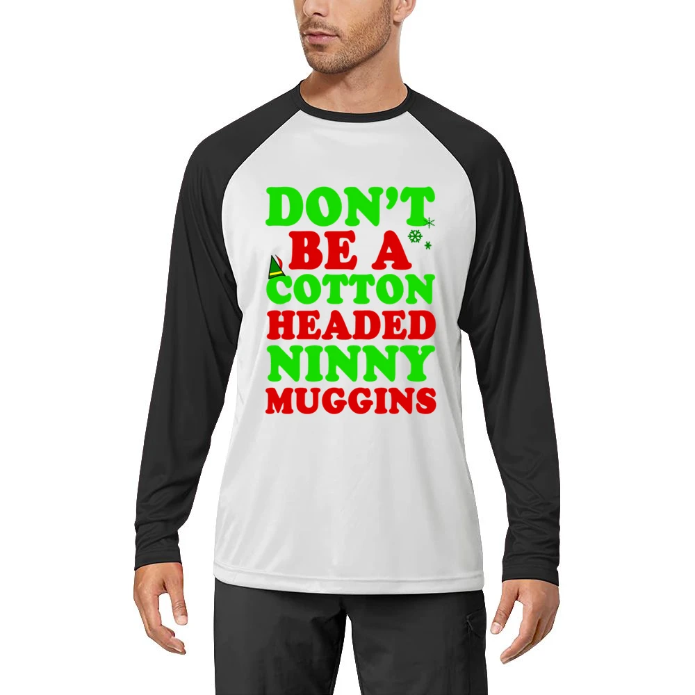 Cotton Headed Ninny Muggins Fun Elf Tee Shirt Men Long Sleeve T-Shirt
