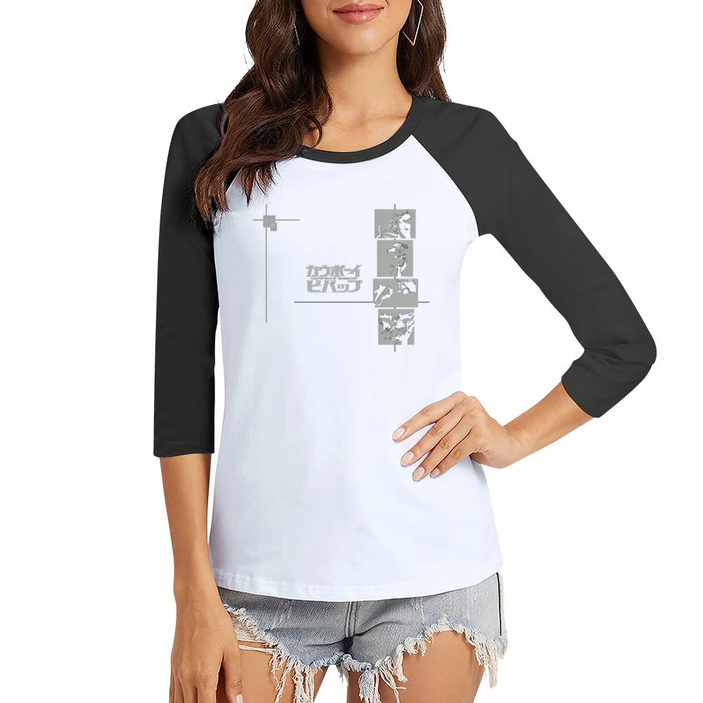 Cowboy Bebop space ship crew bounty hunter Spike faye Radical Ed Jet a Women Ladies 3-4 Sleeve T-Shirt