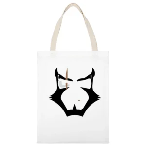 Cowboy bebop bounty hunter Jet Black face with scar eye White Canvas Tote Shopping Bag