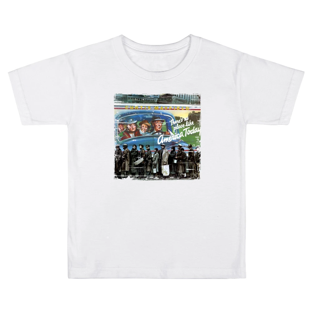 Curtis Mayfield Theres No Place Like America Today Album Cover Distres Kids Boys Girls T-Shirt