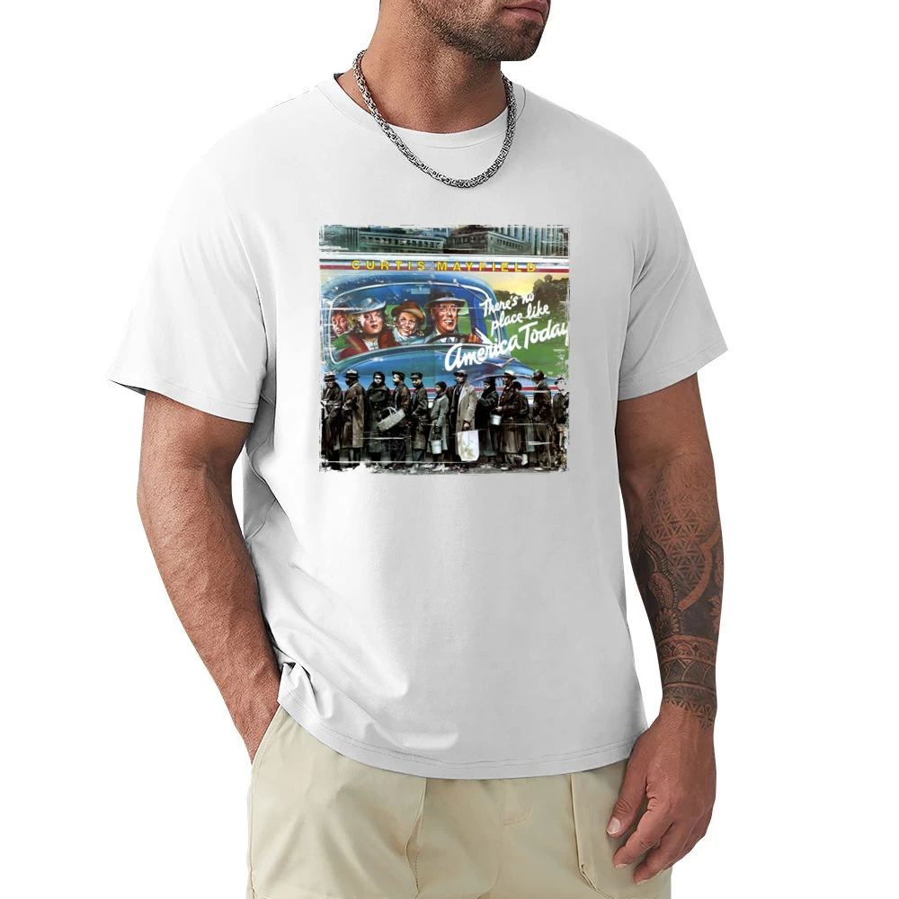 Curtis Mayfield Theres No Place Like America Today Album Cover Distres Premium Men T-shirt