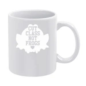 Cut Class Not Frogs Funny Science Nerd Geek School Fun White Mug