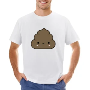Cute Little Poop Adorable Cartoon Tee Shirt Asian Size Men T-Shirt