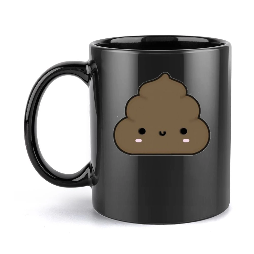Cute Little Poop Adorable Cartoon Tee Shirt Black Mug