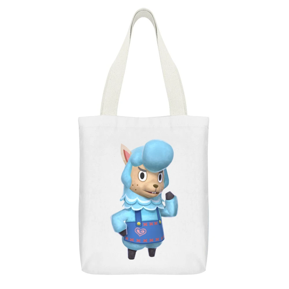 Cyrus From Animal Crossing Nintendo Character Video Game White Canvas Tote Shopping Bag With Interior Pocket