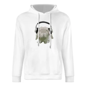 DJ Bun Bunny Rabbit With Headphones Fun Music Lover Graphic European Size Men Hoodie