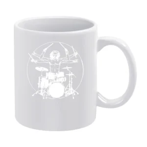 Da Vinci Theory Rock N Roll Drummer Fun Drum White Mug