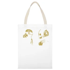 Daft Punk night Shift White Canvas Tote Shopping Bag