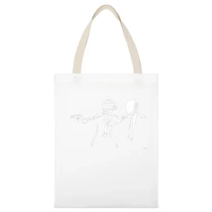 Daft punk duo house music artist in Pulp fiction vincent and Jules mov White Canvas Tote Shopping Bag