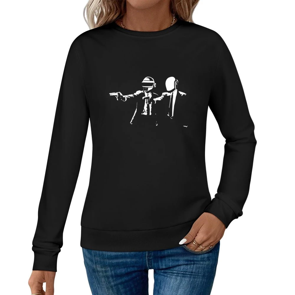 Daft punk duo house music artist in Pulp fiction vincent and Jules mov Women Pullover Sweatshirt
