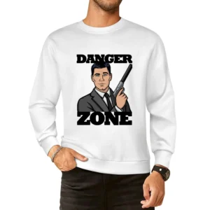 Danger Zone Funny Archer Quote Graphic European Size Pullover Sweater