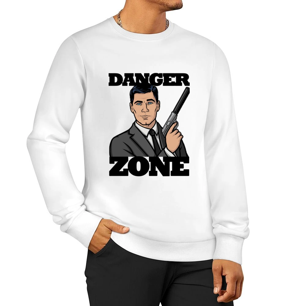 Danger Zone Funny Archer Quote Graphic Men Pullover Sweatshirt