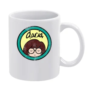Daria Fun Cool Vintage Style Distressed Look Retro Tv Show Graphic T S White Mug
