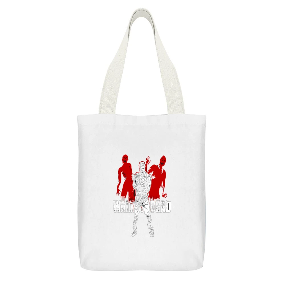 Daryl Tee White Canvas Tote Shopping Bag With Interior Pocket