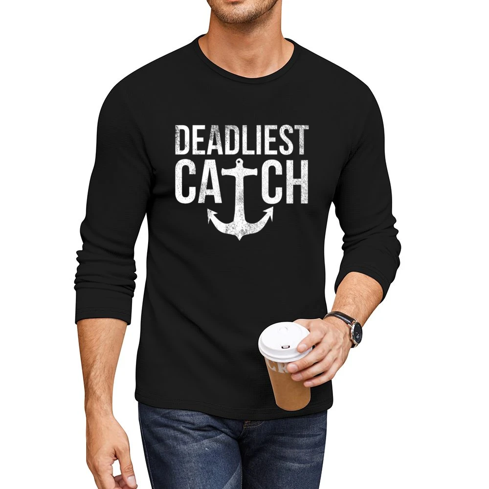 Deadliest Catch Fun Popular Graphic TV Show Fishing Men CrewNeck Long Sleeve T-Shirt