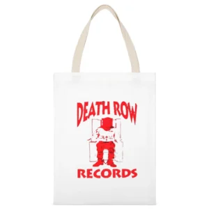 Death Row Records White Canvas Tote Shopping Bag