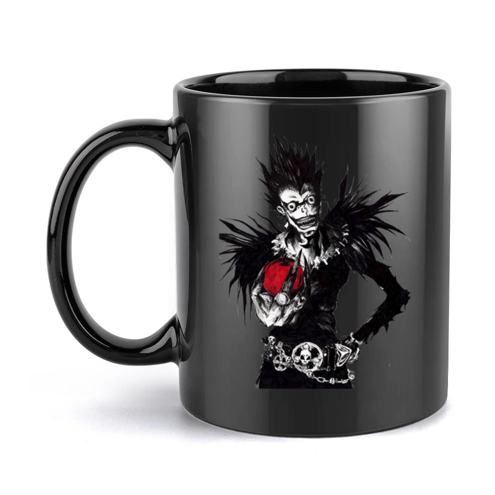 Death slayer god reaper Shinigami Ryuuk with an apple Death Note manga Black Mug