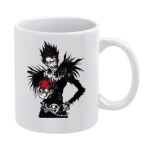 Death slayer god reaper Shinigami Ryuuk with an apple Death Note manga White Mug