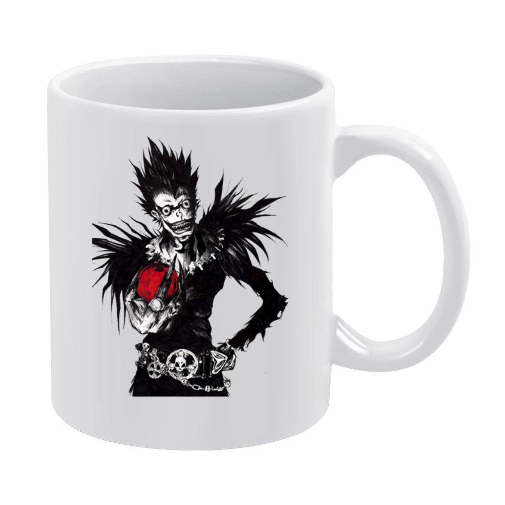 Death slayer god reaper Shinigami Ryuuk with an apple Death Note manga White Mug