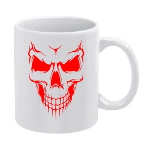 Demon evil red demonic skull White Mug