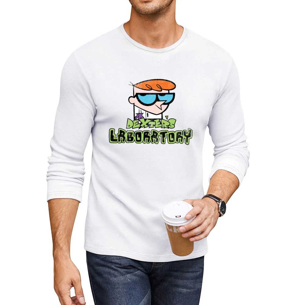 Dexters Laboratory Fun Cool Vintage Style Distressed Look Retro Tv Sho Men CrewNeck Long Sleeve T-Shirt
