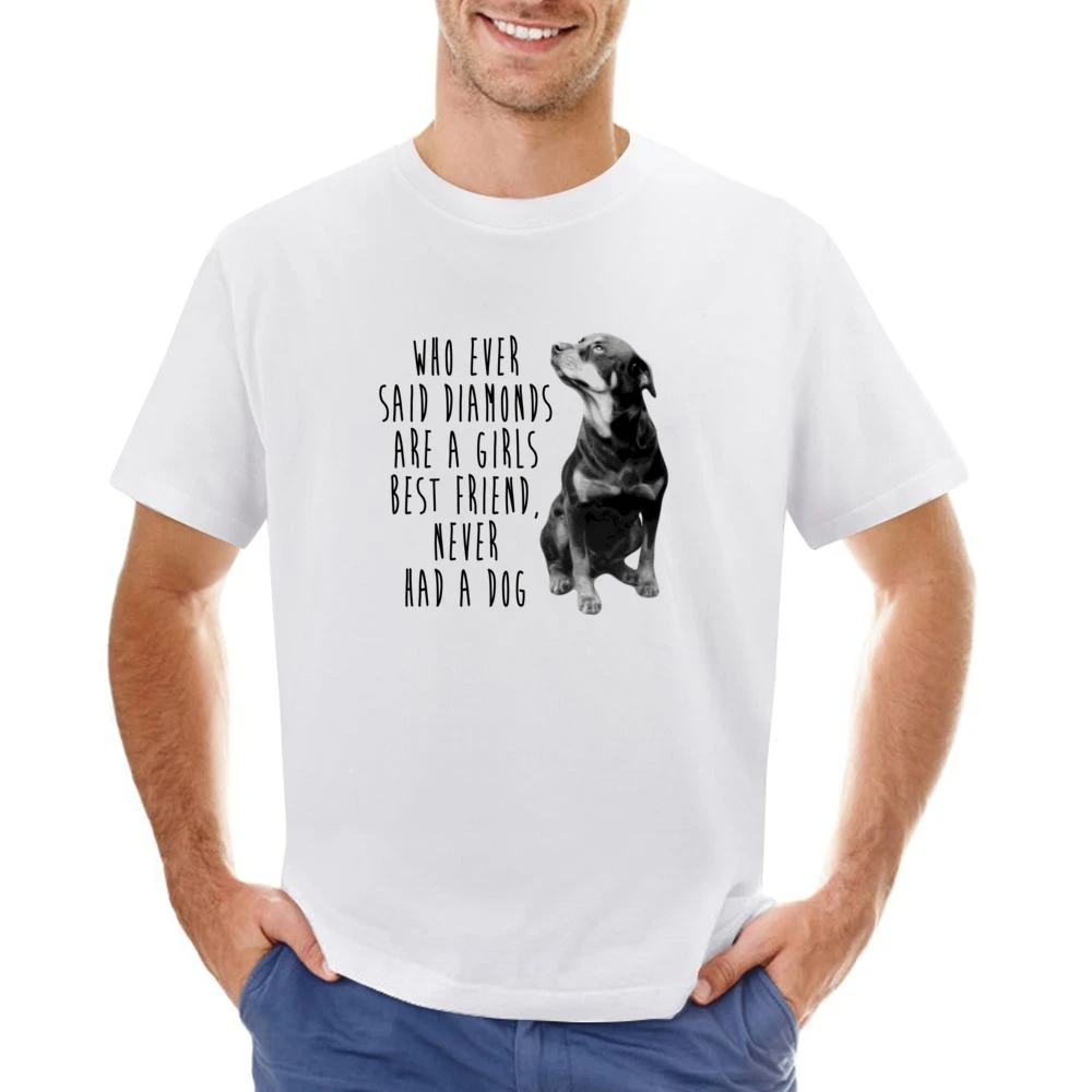 Diamonds Are A Girls Best Friend Never Had A Dog Fun Rottweiler T Shir Asian Size Men T-Shirt