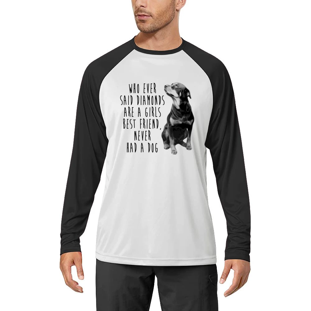 Diamonds Are A Girls Best Friend Never Had A Dog Fun Rottweiler T Shir Men Long Sleeve T-Shirt