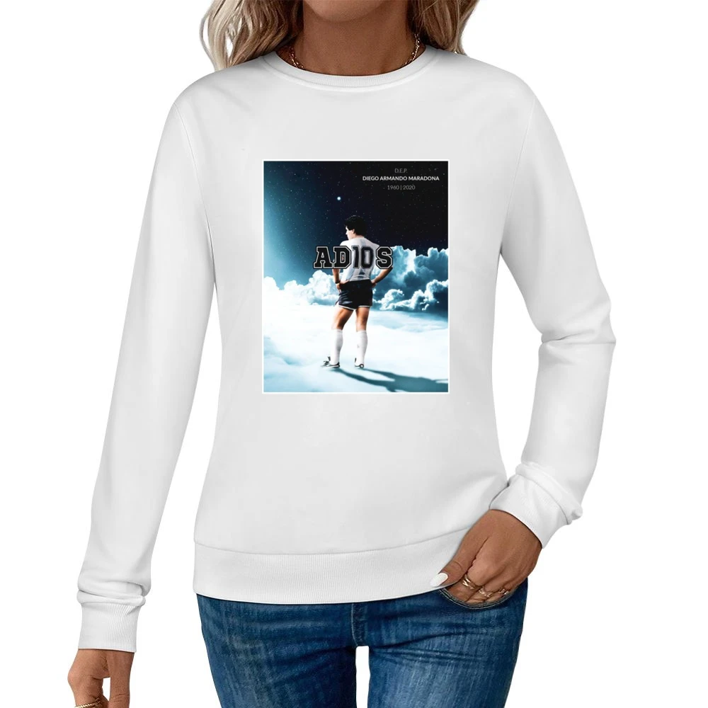Diego Maradona Rip Adios Tribute Argentina Soccer Legend Light Blue T Women Pullover Sweatshirt