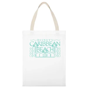 Disney's Caribbean Beach Resort Fun Vintage Cool Graphic Retro Tee Shi White Canvas Tote Shopping Bag