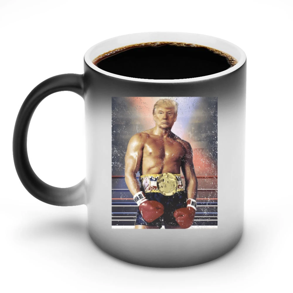 Donald Trump As Ivan Drago Rocky 4 Funny Distressed White Discoloration Mug