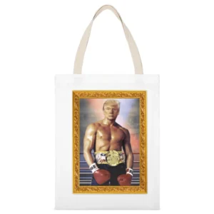 Donald Trump As Ivan Drago Rocky 4 Gold Frame Funny White Canvas Tote Shopping Bag