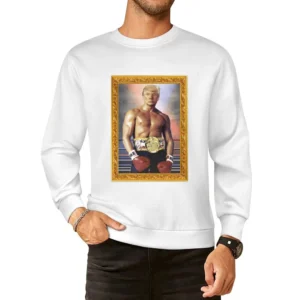 Donald Trump As Ivan Drago Rocky 4 Gold Frame Funny White European Size Pullover Sweater