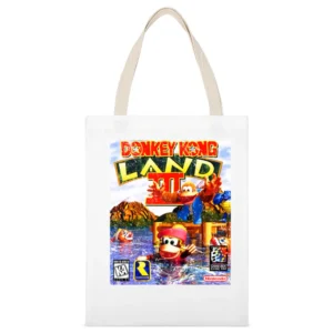 Donkey Kong Land 3 Game Boy Nintendo Old School Retro Video Game Fan D White Canvas Tote Shopping Bag