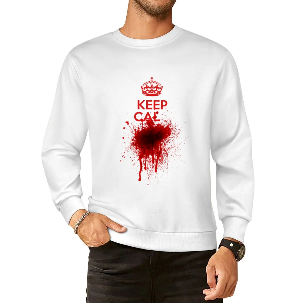 Dont Keep Calm Funny Blood Splatter Parody Graphic Tee Shirt European Size Pullover Sweater