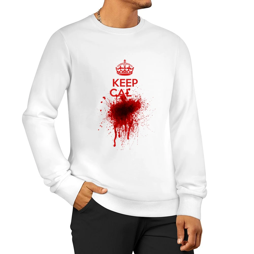 Dont Keep Calm Funny Blood Splatter Parody Graphic Tee Shirt Men Pullover Sweatshirt
