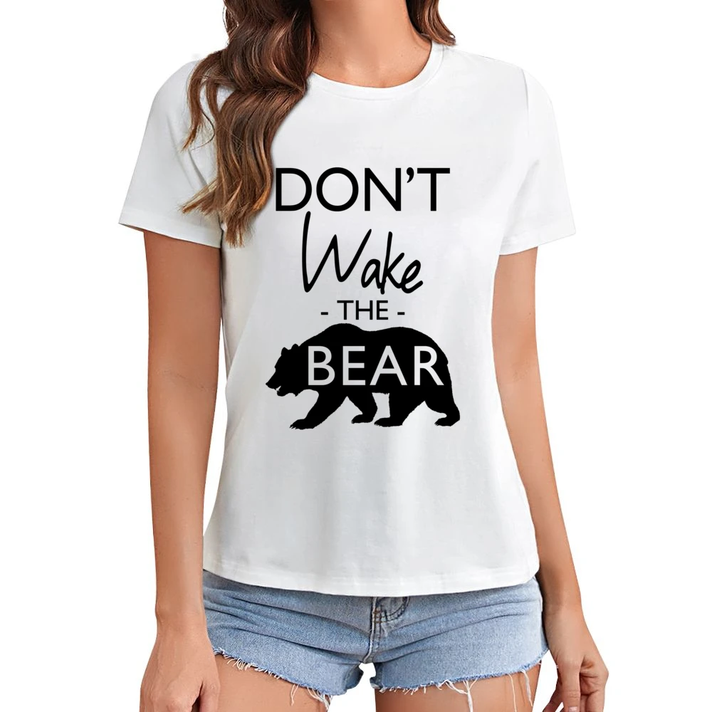 Dont Wake The Bear Funny Sleep Lover Graphic Asian Size Women Ladies T-shirt