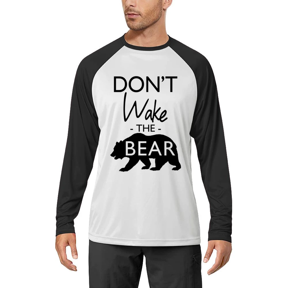 Dont Wake The Bear Funny Sleep Lover Graphic Men Long Sleeve T-Shirt