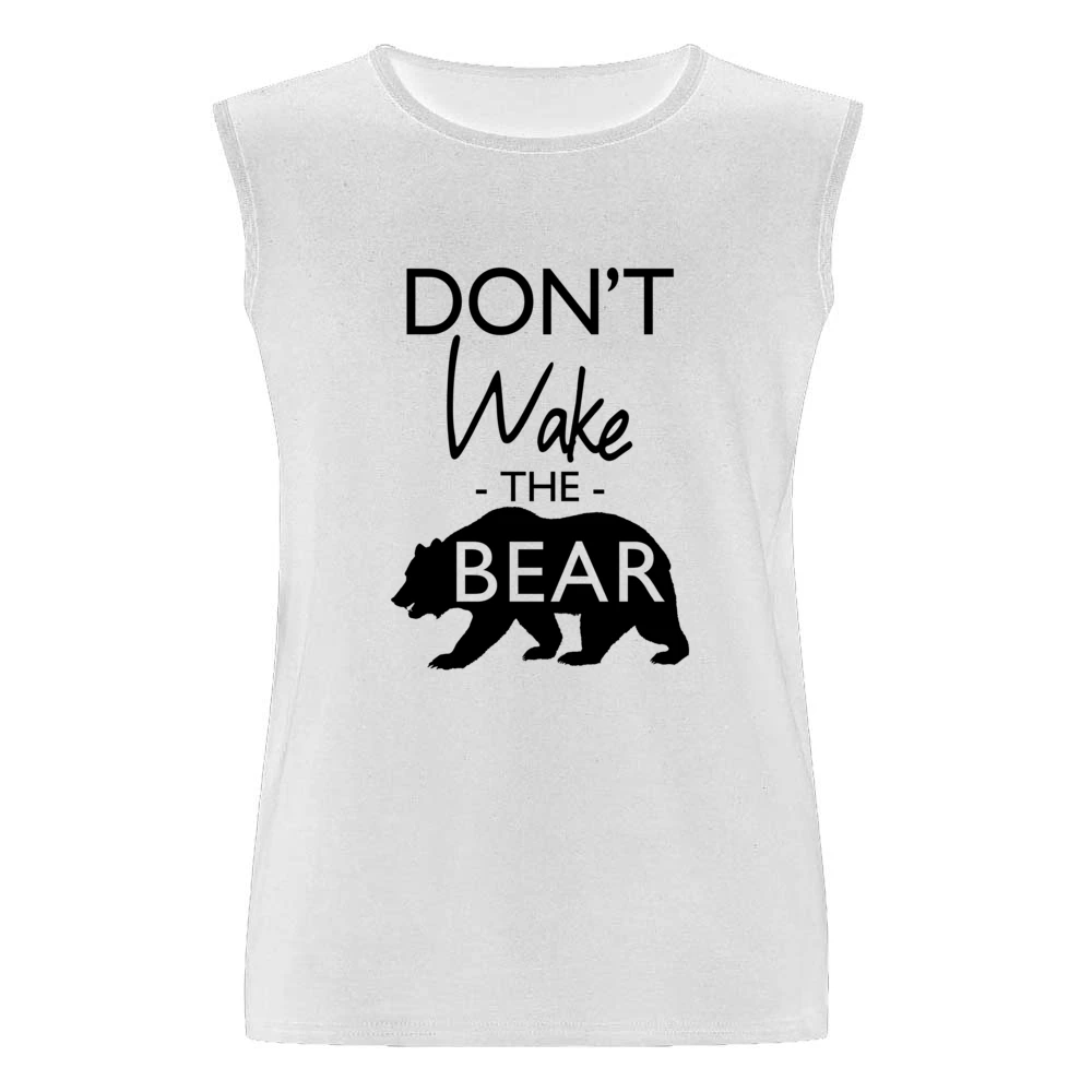 Dont Wake The Bear Funny Sleep Lover Graphic Men Sleeveless T-Shirt