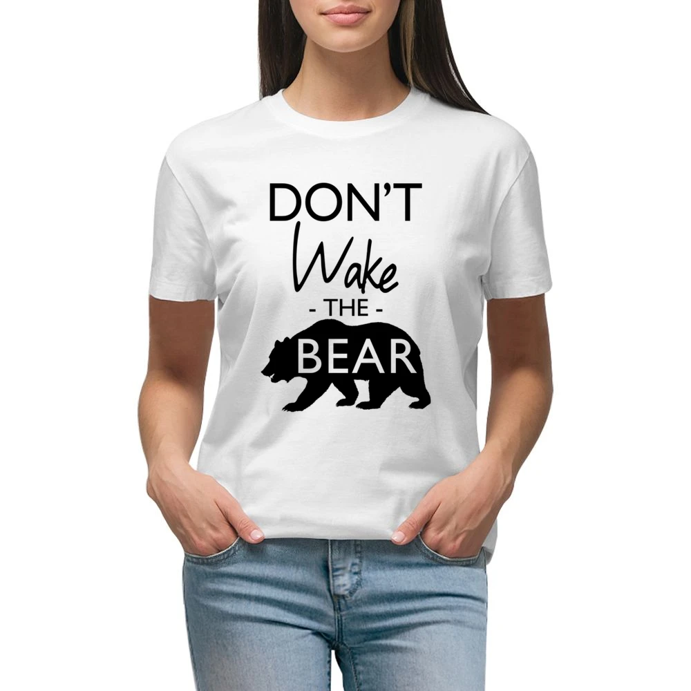 Dont Wake The Bear Funny Sleep Lover Graphic Premium Women Ladies T-shirt